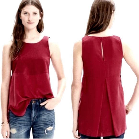Madewell Womens Premium Womens Sunbask silk tank top Raspberry Red Size XS - Picture 6 of 6